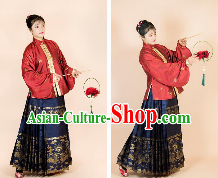 China Ancient Royal Woman Dresses Ming Dynasty Noble Female Clothing Traditional Hanfu Garment Costumes Full Set