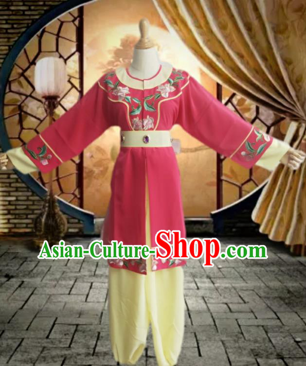 Chinese Peking Opera Pink Uniforms Beijing Opera Xiaosheng Clothing Ancient Servant Boy Garment Costume