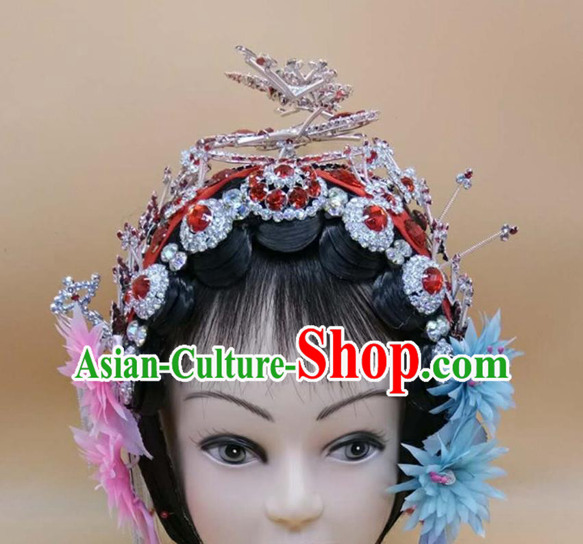 Chinese Ancient Servant Girl Headdress Peking Opera Xiaodan Headpieces Beijing Opera Maid Lady Hairpins