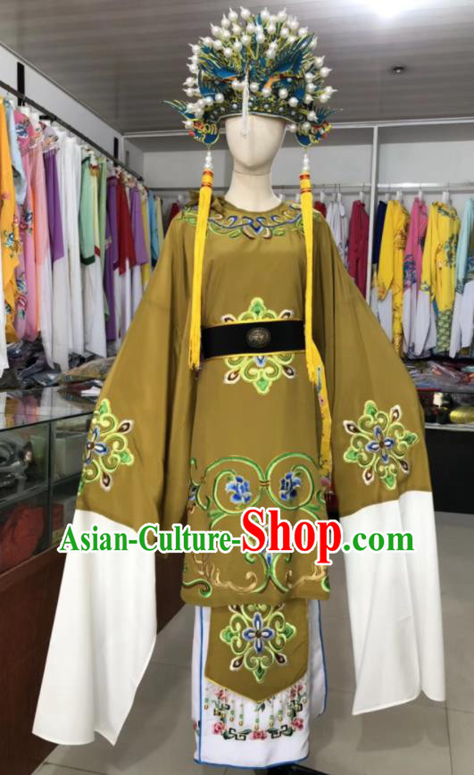 China Shaoxing Opera Dame Uniforms Ancient Old Countess Clothing Peking Opera Laodan Green Dress Beijing Opera Elderly Woman Costume