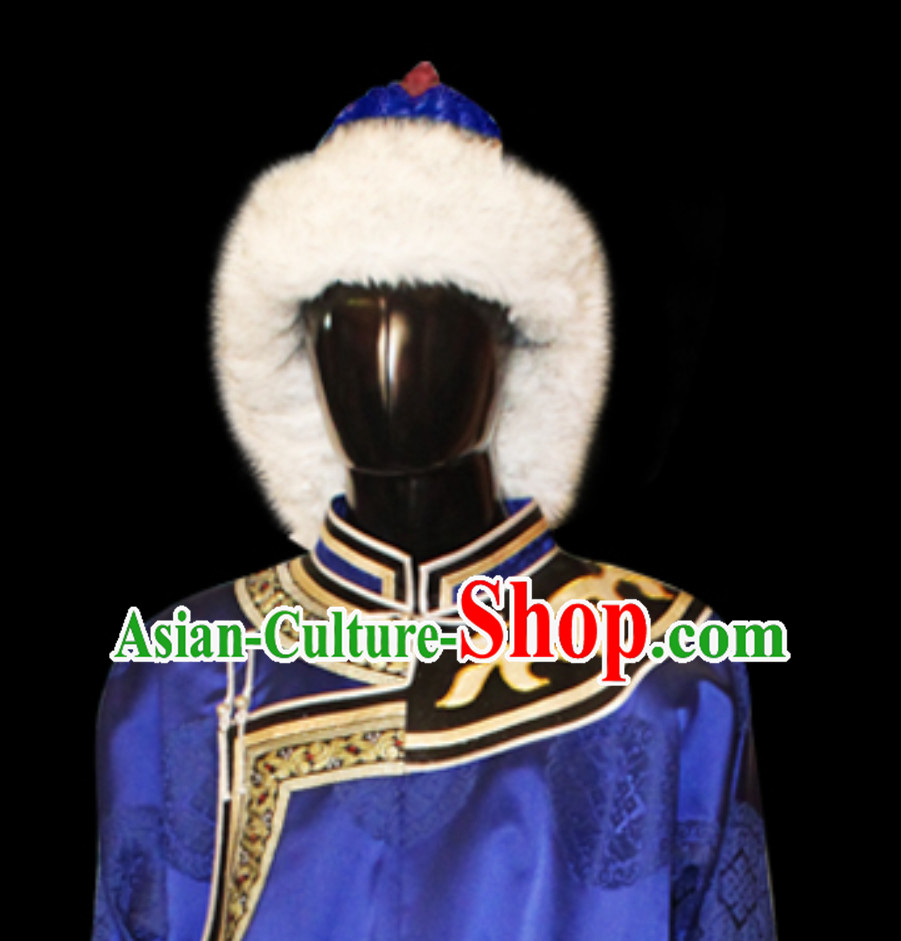 Top Traditional Chinese Mongol Nationality Noble Hat for Men