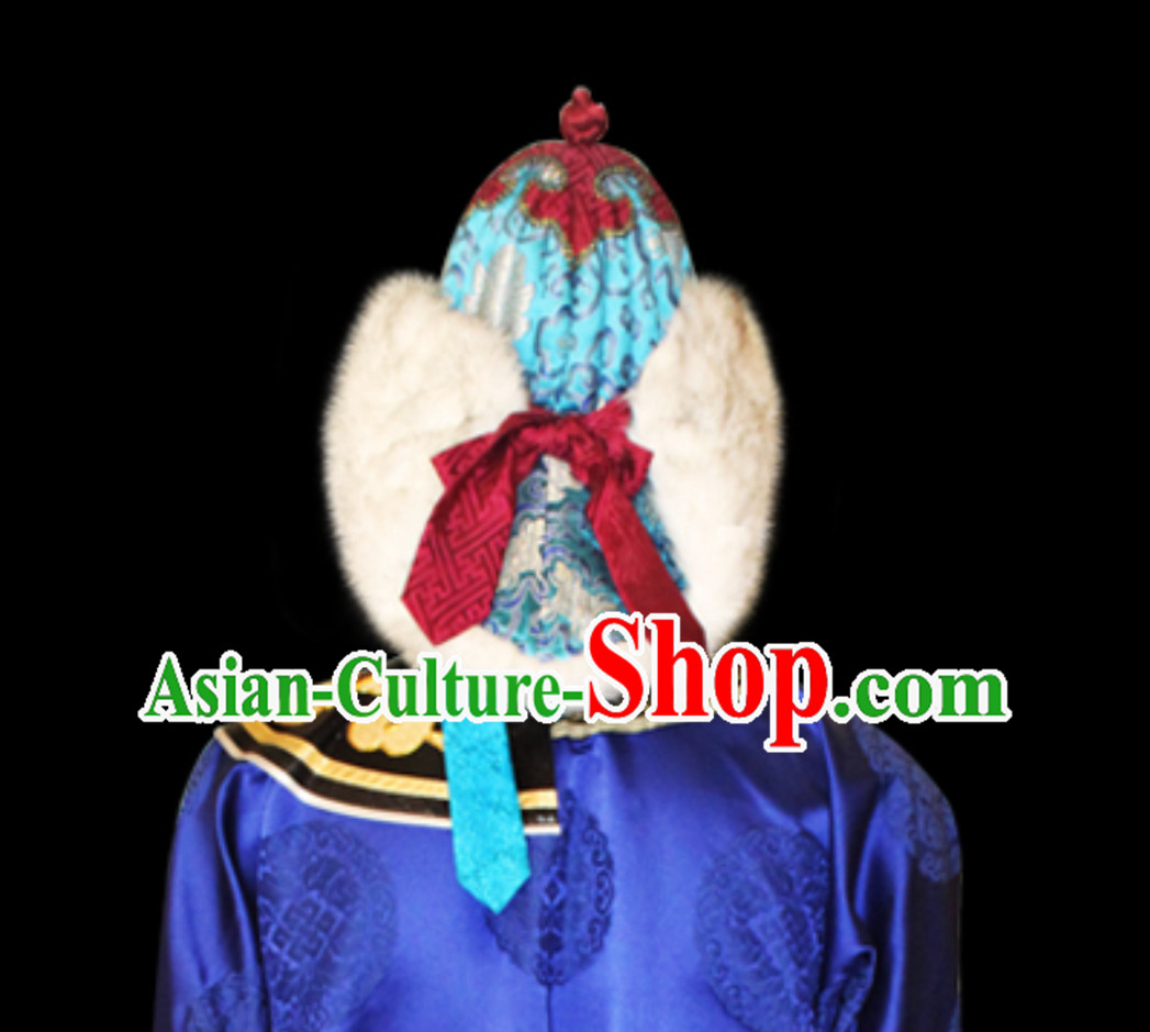 Top Traditional Chinese Mongol Nationality Noble Hat for Men