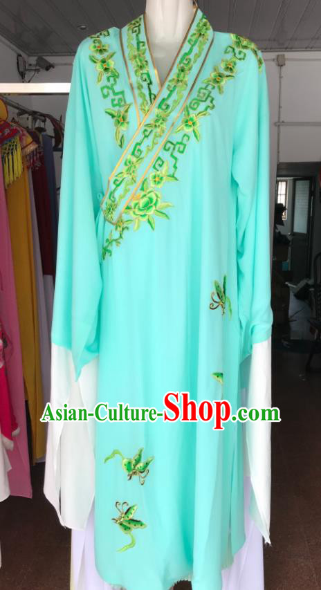 Chinese Ancient Scholar Garment Costume Peking Opera Xiaosheng Embroidered Green Robe Beijing Opera Butterfly Love Niche Clothing