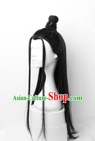 Chinese Traditional Cosplay Childe Headdress Ancient Young Male Hairpieces Ming Dynasty Crown Prince Wigs