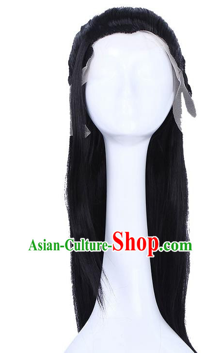 Chinese Traditional Drama Princess Weiyoung Cosplay Knight Headdress Ancient Young Swordsman Hairpieces Handmade Jin Dynasty Prince Wigs
