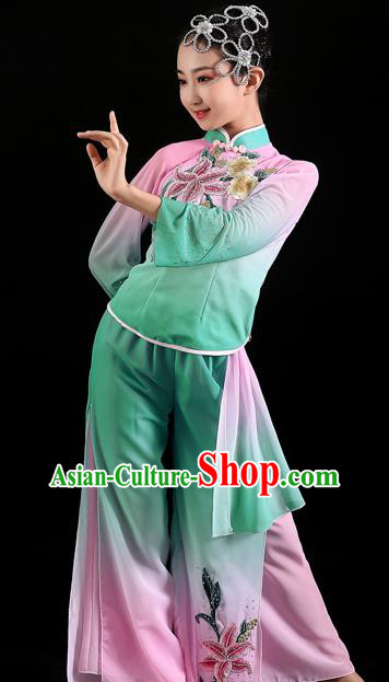 Chinese Yangko Dance Clothing Children Dance Performance Uniforms Folk Dance Outfits Fan Dance Costumes