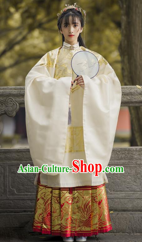 China Ancient Patrician Woman Garment Costumes Ming Dynasty Historical Clothing Traditional Hanfu Dresses