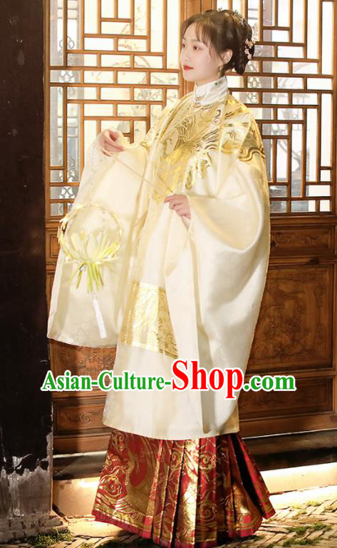 China Ancient Patrician Woman Garment Costumes Ming Dynasty Historical Clothing Traditional Hanfu Dresses