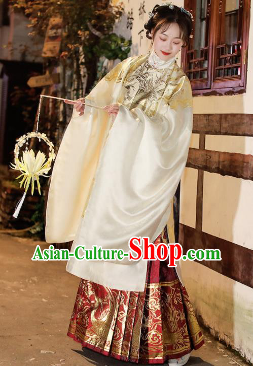 China Ancient Patrician Woman Garment Costumes Ming Dynasty Historical Clothing Traditional Hanfu Dresses