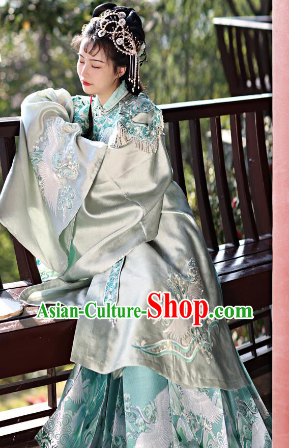 China Traditional Noble Lady Hanfu Dresses Ancient Young Beauty Garment Costumes Ming Dynasty Patrician Female Historical Clothing Complete Set