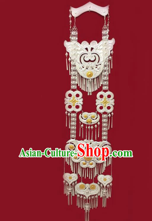 Chinese Minority Folk Dance Necklet Liangshan Ethnic Jewelry Accessories Yi Nationality Festival Necklace