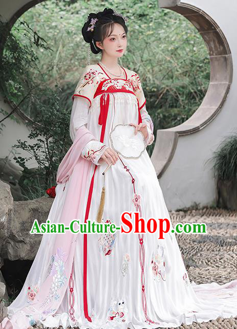 China Tang Dynasty Palace Beauty Historical Clothing Traditional Court Hanfu Dress Ancient Princess Garment Costumes