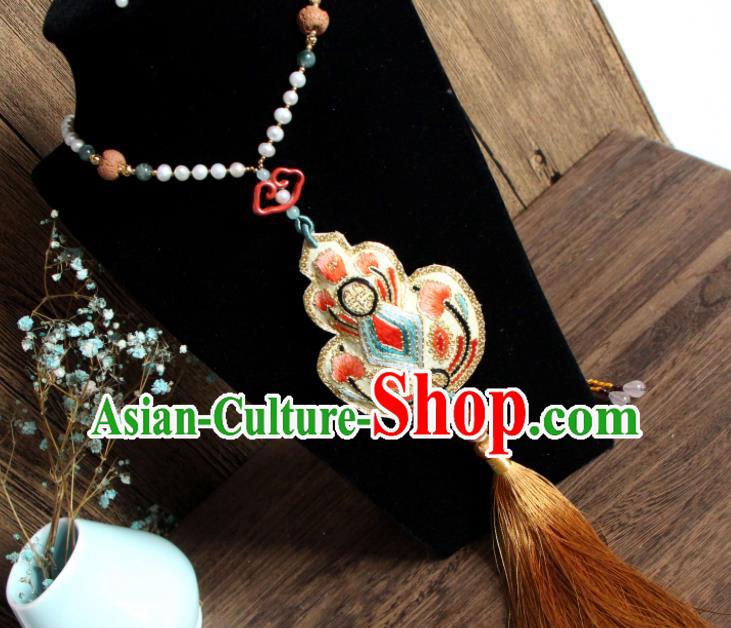 Handmade China Embroidered Gourd Necklet Classical Qipao Necklace Accessories