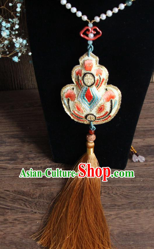 Handmade China Embroidered Gourd Necklet Classical Qipao Necklace Accessories