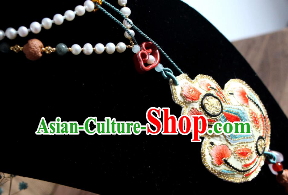 Handmade China Embroidered Gourd Necklet Classical Qipao Necklace Accessories