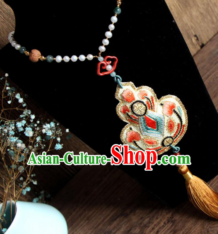 Handmade China Embroidered Gourd Necklet Classical Qipao Necklace Accessories
