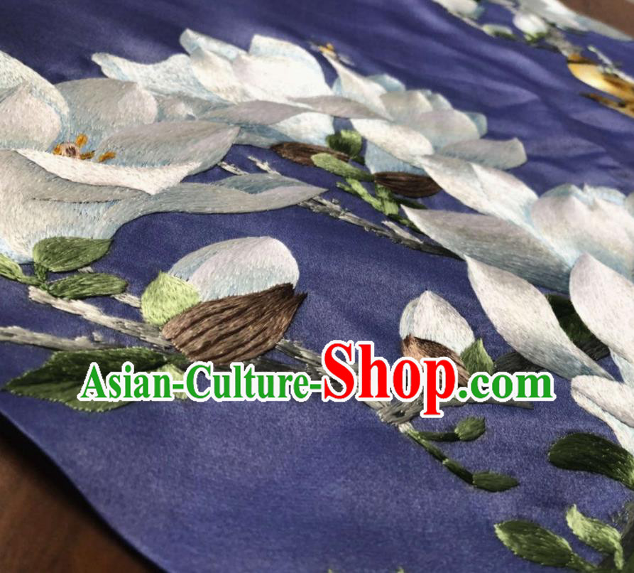 Chinese Traditional Purple Silk Stomachers Clothing National Woman Undergarment Suzhou Embroidered Mangnolia Bellyband