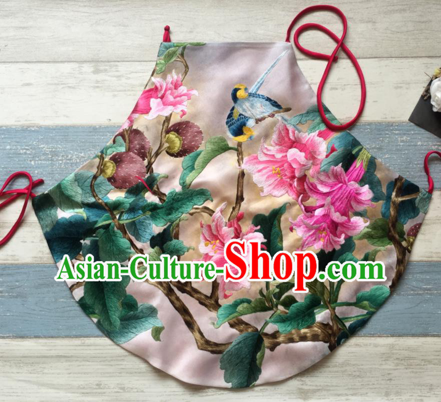 Chinese National Woman Cheongsam Underwear Suzhou Embroidery Flowers Bellyband Traditional Silk Stomachers Clothing