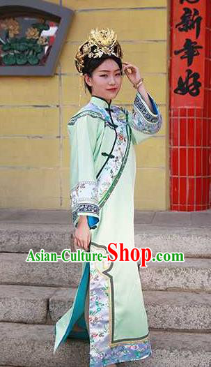 Chinese Qing Dynasty Imperial Consort Clothing Ancient Court Woman Light Green Dress Drama Empresses in the Palace Garment Costumes