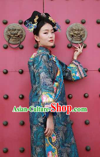 Chinese Ancient Imperial Consort Green Dress Drama Ruyi Royal Love in the Palace Garment Costume Qing Dynasty Manchu Woman Clothing