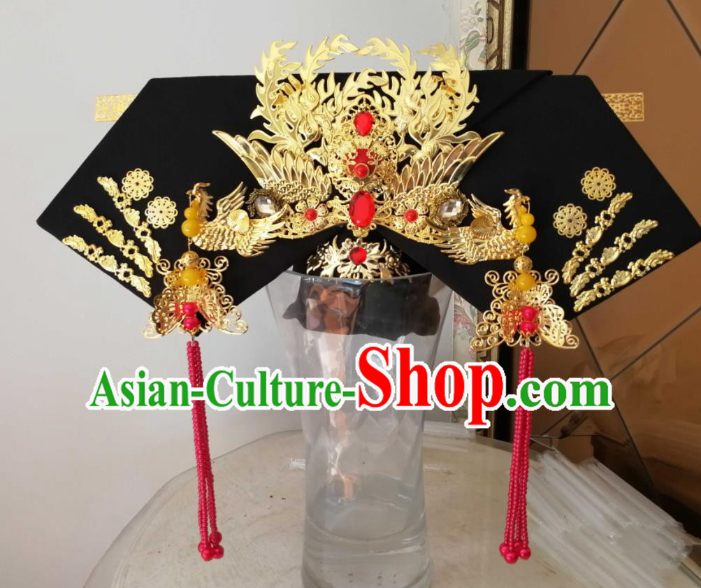 China Handmade Qing Dynasty Court Woman Hair Crown Traditional Empresses in the Palace Headwear Ancient Imperial Consort Zhen Huan Great Wing Hat