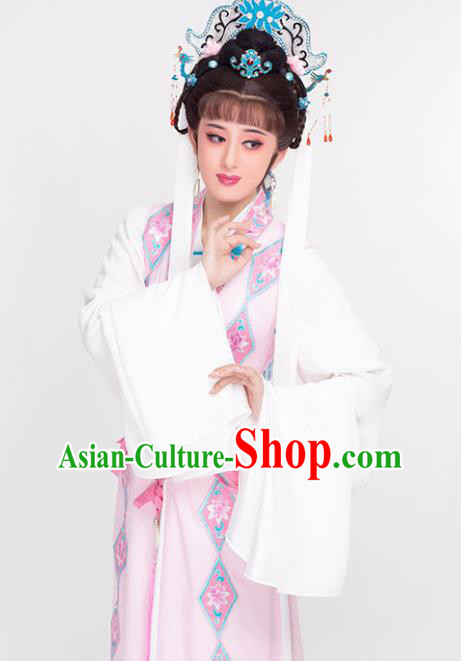 Chinese Yue Opera Diva Clothing Ancient Taoist Nun Pink Dress Beijing Opera Hua Tan Garment Costumes