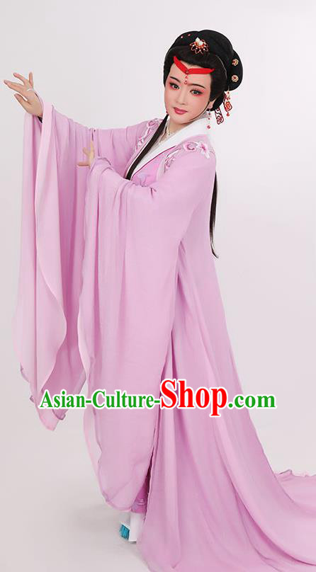 Chinese Yue Opera Actress Clothing Ancient Empress Lilac Hanfu Dress Beijing Opera Hua Tan Garment Costumes