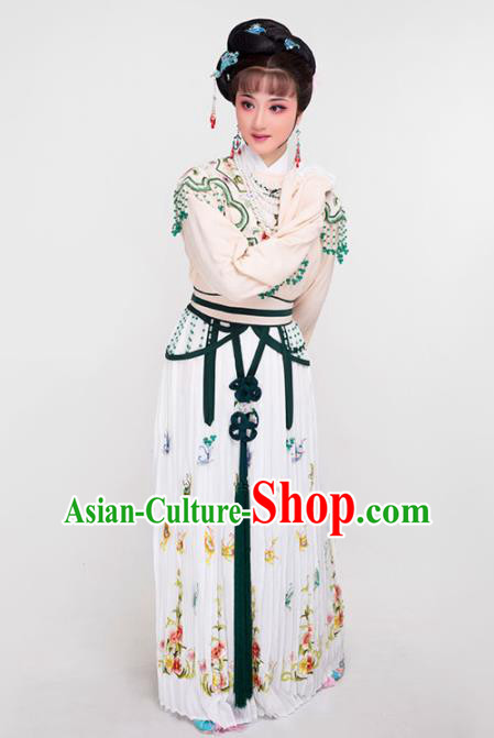 China Ancient Princess Dress Huangmei Opera Young Lady Garment Costume Peking Opera Hua Tan Clothing