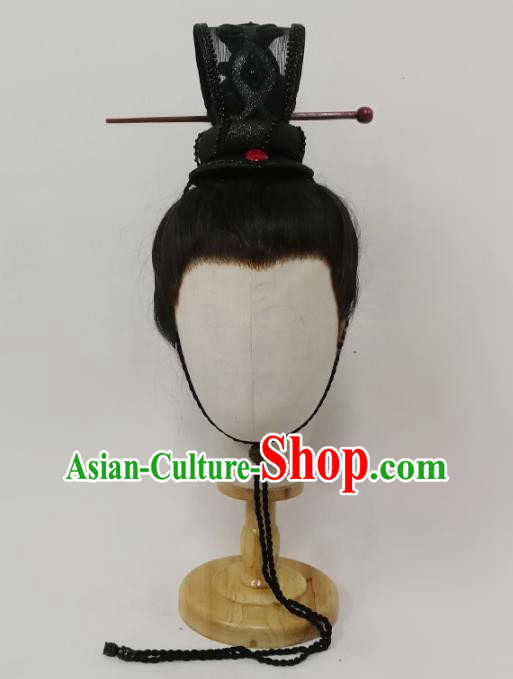 Chinese Yue Opera Official Headdress Opera Qin Dynasty Hairdo Crown Traditional Beijing Opera Scholar Hair Accessories