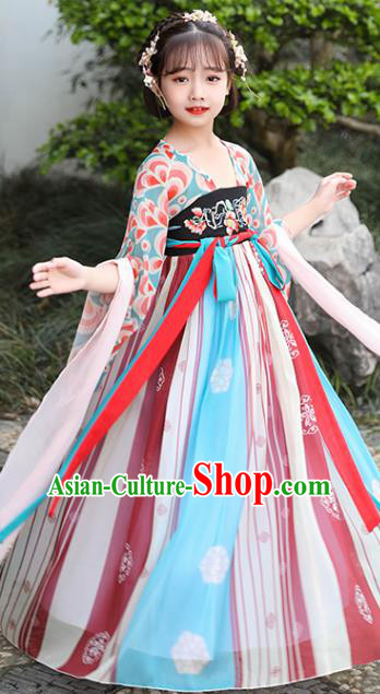 China Children Hanfu Dress Ancient Girl Fairy Fashion Costume Traditional Dance Clothing