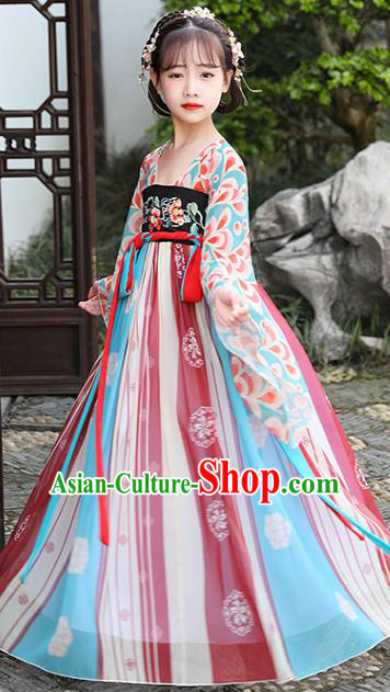 China Children Hanfu Dress Ancient Girl Fairy Fashion Costume Traditional Dance Clothing