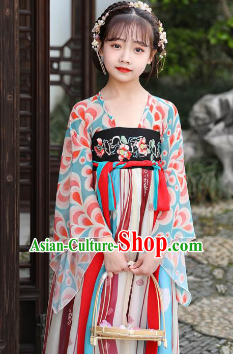 China Children Hanfu Dress Ancient Girl Fairy Fashion Costume Traditional Dance Clothing