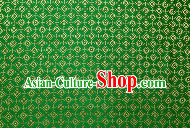 China Green Copper Pattern Brocade Material Hanfu Silk Damask Jacquard Tapestry Traditional Tang Suit Fabric