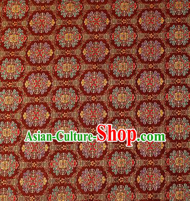 China Tang Suit Silk Damask Jacquard Textile Tapestry Traditional Hanfu Satin Fabric Classical Pattern Red Brocade Material