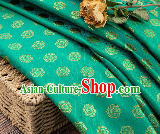 China Jacquard Satin Tapestry Traditional Cheongsam Textile Material Classical Plum Blossom Pattern Green Brocade Fabric Tang Suit Silk Damask