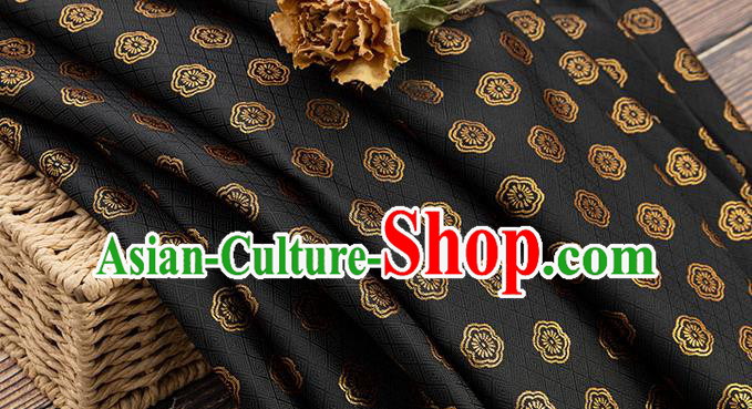 China Traditional Cheongsam Fabric Material Classical Plum Blossom Pattern Black Brocade Tang Suit Silk Damask Jacquard Tapestry