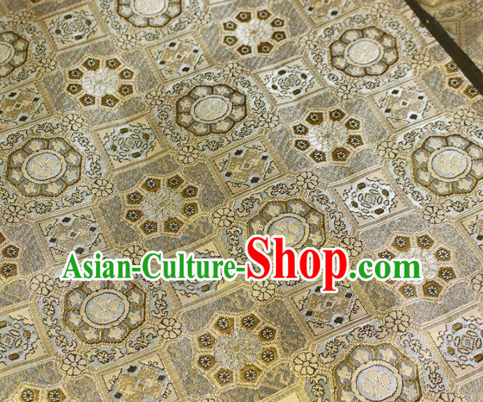 China Tang Suit Damask Classical Pattern Satin Tapestry Traditional Hanfu Silk Fabric Jacquard Golden Brocade