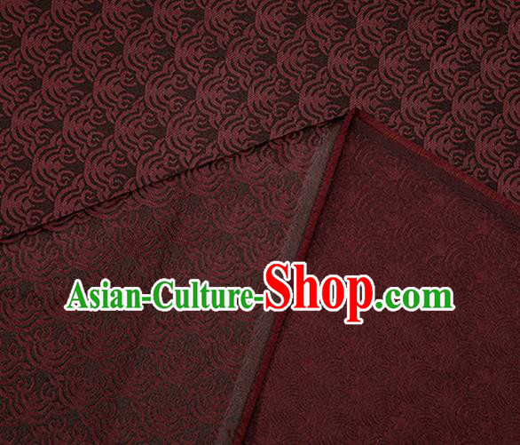 China Tang Suit Damask Classical Propitious Cloud Pattern Tapestry Traditional Hanfu Dress Silk Fabric Brown Brocade