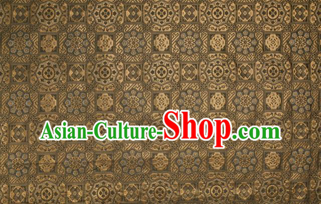 China Classical Medallion Pattern Tapestry Traditional Hanfu Dress Silk Fabric Light Brown Brocade Tang Suit Damask