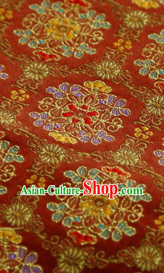 China Classical Fairworks Pattern Satin Tapestry Traditional Hanfu Silk Fabric Wedding Dress Jacquard Red Brocade Tang Suit Damask