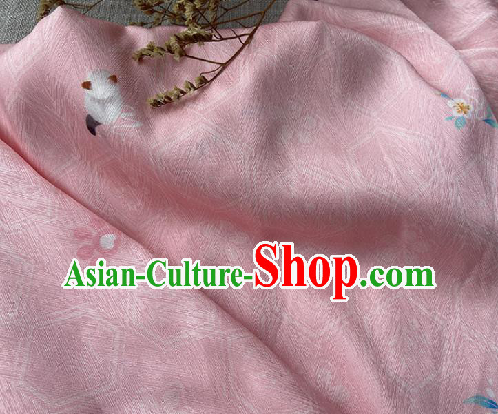 China Traditional Hanfu Dress Silk Fabric Jacquard Pink Brocade Tang Suit Damask Classical Hexagon Pattern Satin Tapestry