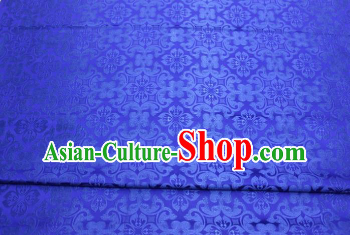 China Classical Plum Pattern Satin Damask Tapestry Material Traditional Tang Suit Silk Fabric Cheongsam Jacquard Royalblue Brocade