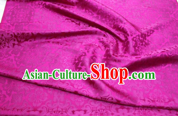 China Traditional Silk Fabric Tang Suit Jacquard Rosy Brocade Material Classical Plum Pattern Cheongsam Tapestry Satin Damask