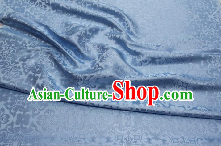 China Tang Suit Jacquard Brocade Material Classical Plum Pattern Cheongsam Tapestry Blue Satin Damask Traditional Silk Fabric