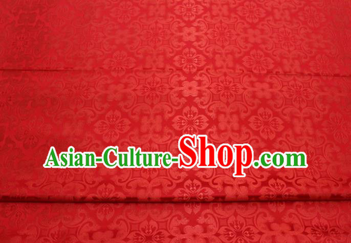 China Cheongsam Jacquard Red Brocade Classical Plum Pattern Satin Damask Tapestry Material Traditional Tang Suit Silk Fabric