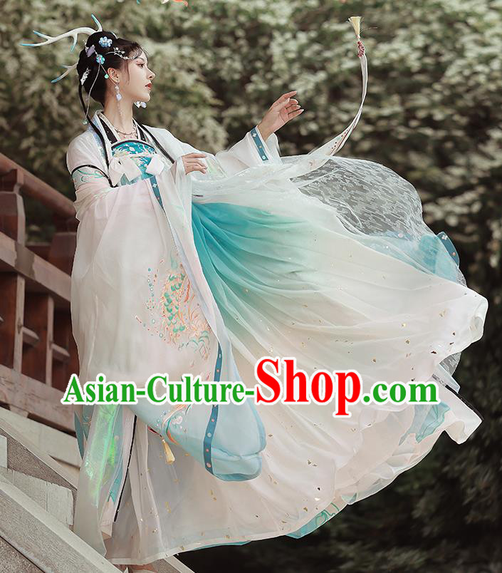 China Traditional Tang Dynasty Palace Princess Historical Garment Costumes Ancient Court Beauty Hanfu Dress Clothing
