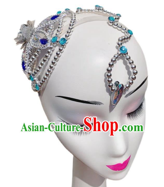 China Mongol Nationality Dance Hair Accessories Woman Stage Performance Hair Stick Mongolian Ethnic Dance Headpiece
