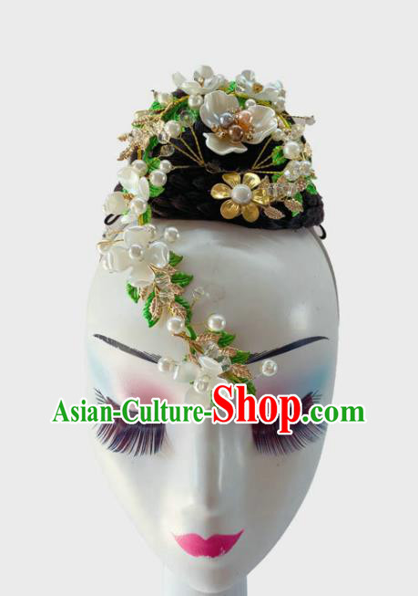 Chinese Classical Dance Hair Accessories Umbrella Dance Wigs Chignon Woman Stage Performance Hairpieces
