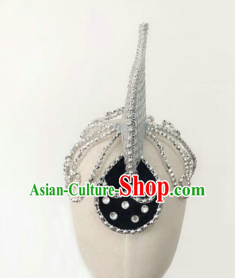 China Yi Nationality Dance Headwear Minority Magpie Dance Hair Crown Xiangxi Ethnic Performance Hair Accessories