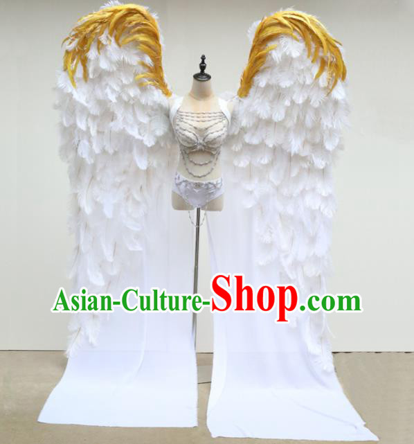 Custom Cosplay Angel Giant Accessories Miami Stage Show Deluxe Feather Wings Christmas Performance Props Catwalks Wings
